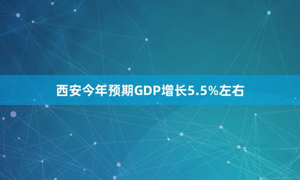 西安今年预期GDP增长5.5%左右